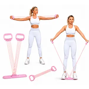 8-Tube 3-in-1 Multifunction Pedal Resistance Band, Elastic Pull Rope Fitness, Full-Body Workout at Home Gym, Exercise Sit-up, Yoga, Abdominal Training equipment muscle