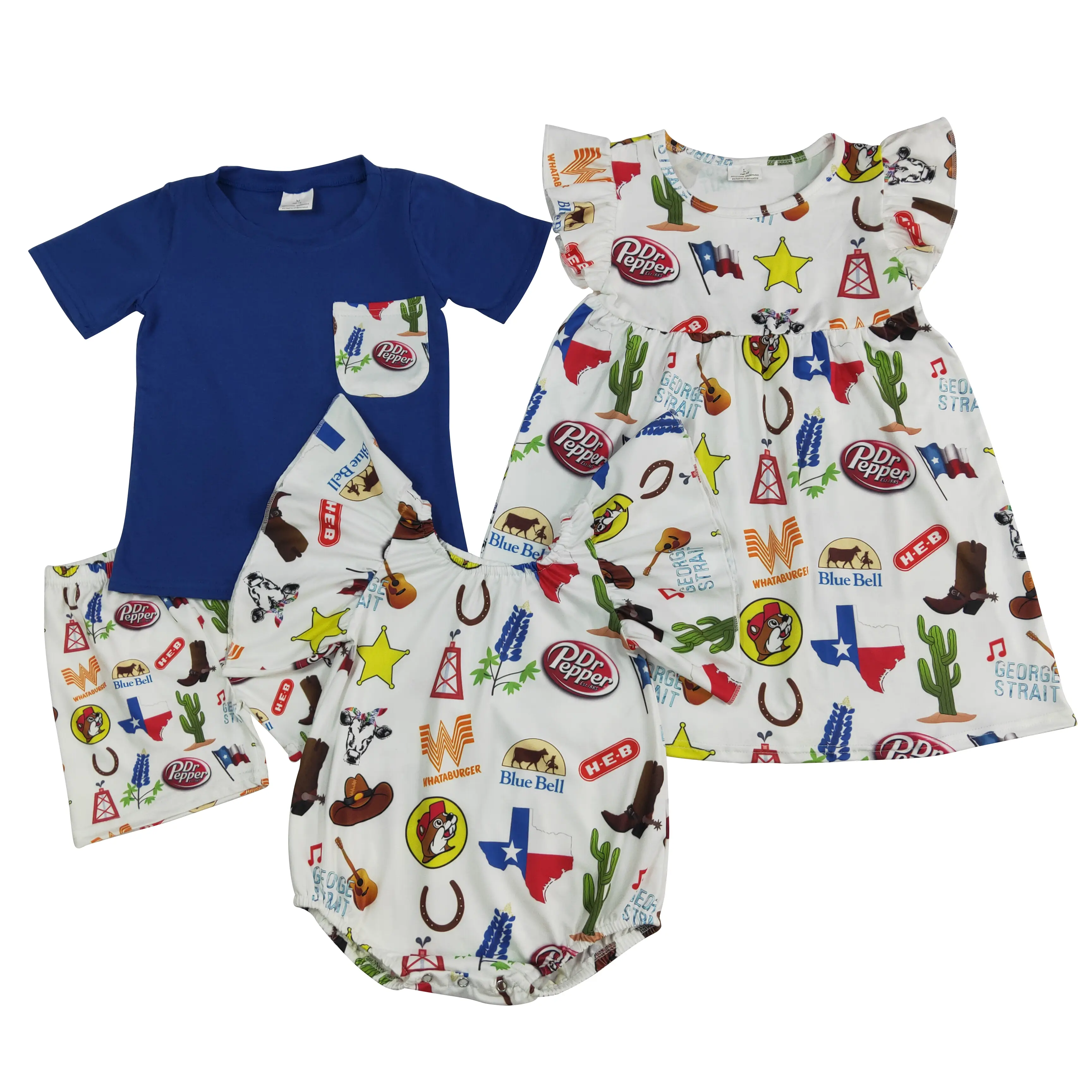 Girls' Toddler Cactus Matching Sets Skirts, Summer Kids' Fashion Suit