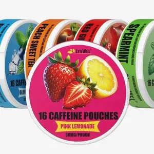 Blueberry, Spearmint, Strawberry, Peach & Pink Lemonade 5 Pack Variety Energy Drink - 80 Pouches with Sweet Flavor