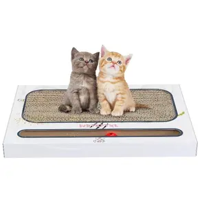 Cardboard Cat Scratcher Ball Replaceable Cat Scratch Pad Reversible Cat Scratching Board with Catnip for Indoor Cats