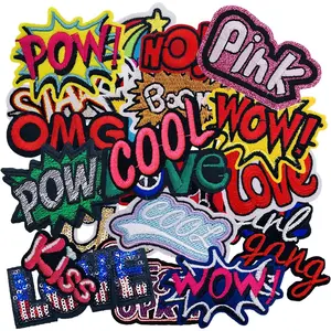 26pcs Funny Word Iron/Sew on Patches, Cool Girl Embroidered Applique, Fashion Decoration for Clothes, Hat, Bag, Dress, Shirt, Jeans