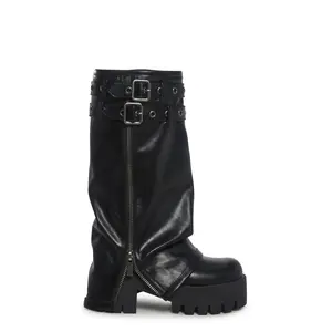 Warp Knee High Pant Boots - Black
