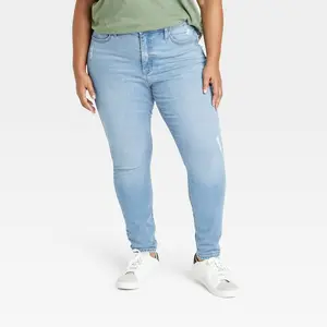 Ava & Viv Womens Plus High Rise Regular Fit Full Skinny Jeans Heavyweight
