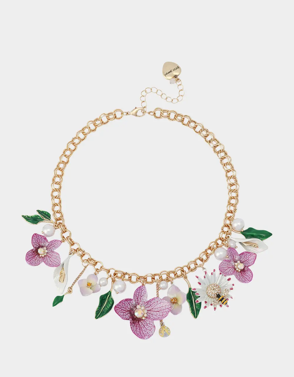 FLOWER BOUQUET FRONTAL NECKLACE PURPLE