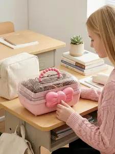 512/513pcs 2026 Khaki Color Series Princess Hair Accessory Set: 100+ styles incl. flower & butterfly clips, star clips, sequined butterflies, hair bands, headbands, rubber bands. For girls' daily styling, daughter gift, the optional hair storage box.