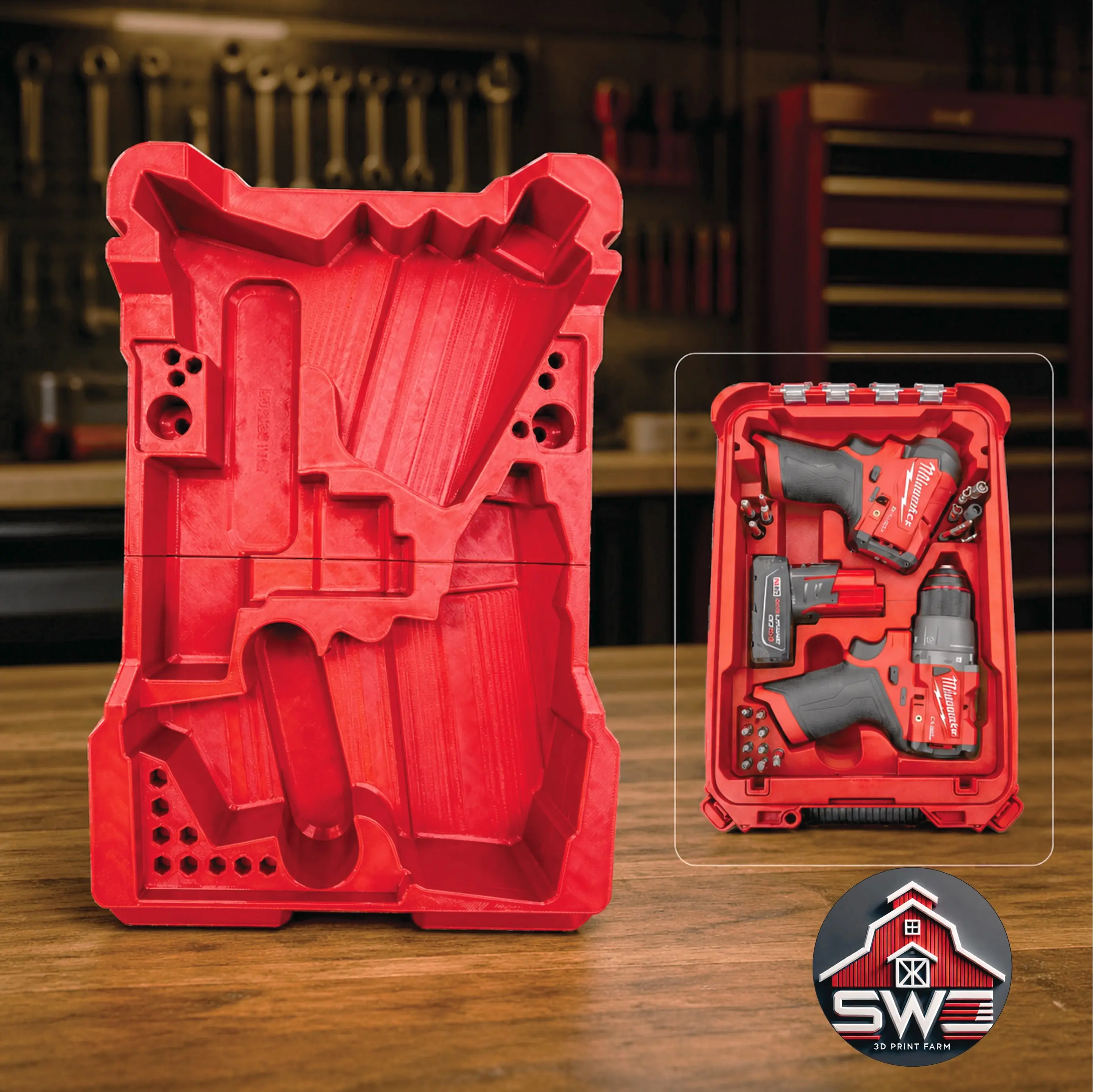 M12 Hammer Drill 3404-20 & Impact Driver 3453-20 Insert Organizer for Milwaukee Packout 48-22-8435 M12 Hammer Drill 3404-20 & Impact Driver 3453-20 Insert Organizer for Milwaukee Packout 48-22-8435