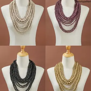 Bohemian Multi-Layer Glass Bead Necklace, Exotic Style Fashion Accessory, Ideal Anniversary Gift