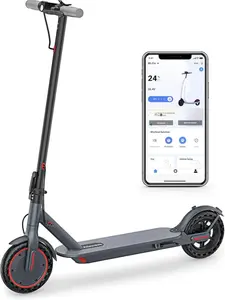 Electric Scooter - 8.5" Solid Tires, 350W Motor, Up to 19MPH& Miles Long-Range Portable Commuting Scooter for Adults with Double Braking System, App