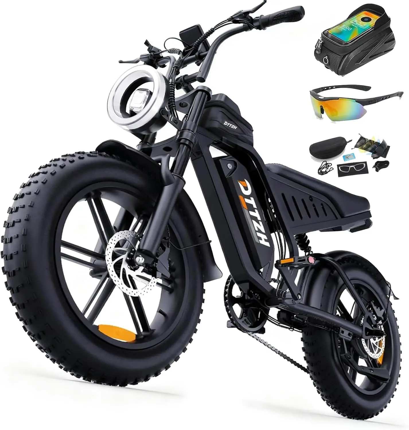 DTTZH F6S Dual Suspension Ebike for Adults, 2000W Fat Tire Electric Bicycle, 48V 25Ah Removable Battery, 40MPH 60-80 Mi Range, 2-Seater UL 2849 Certified, All-Terrain Commuter, Father's Day Deal, Ebikes For Adults