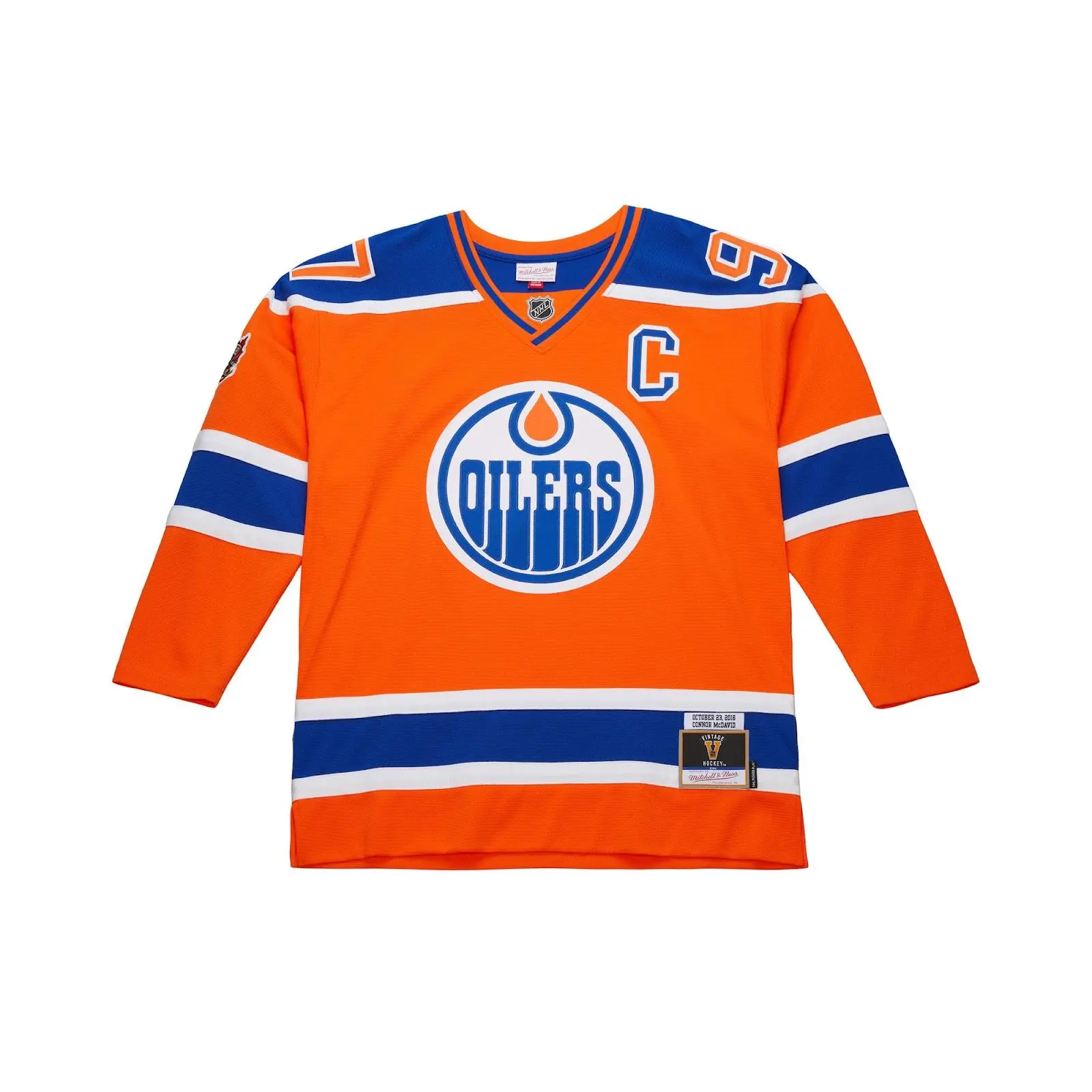 Connor McDavid Edmonton Oilers Orange 2016 NHL Heritage Authentic Jersey Throwback Hockey Fan Gear Mitchell & Ness