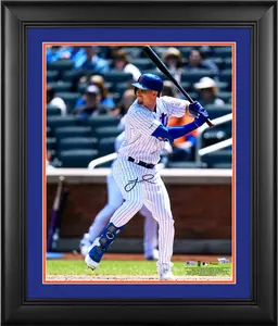 Jeff McNeil New York Mets Framed Autographed 16" x 20" Hitting Photograph - Fanatics Authentic Certified