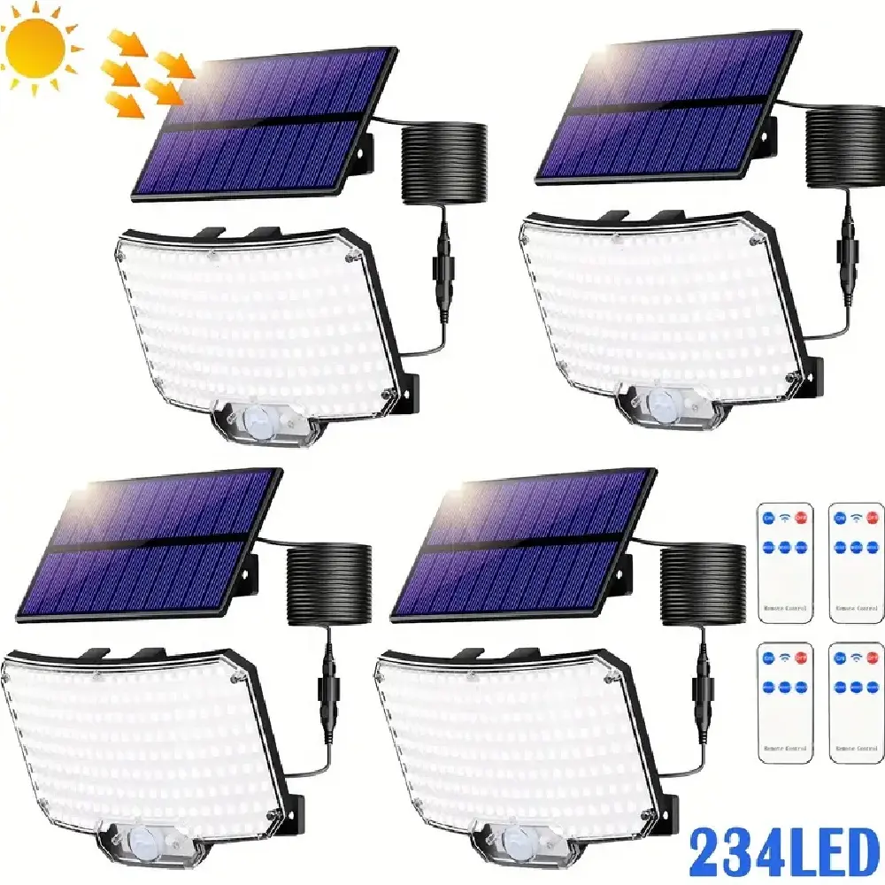 Solar Lights for Outside, 234LED Split Motion Sensor Outdoor Lights with Remote Control, Solar Lights Outdoor Waterproof IP65, Outdoor Solar Lights for Yard,Patio,Garden,Garage