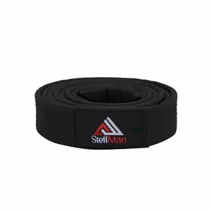 StellMan SpiritEdge Karate Belt - Adult Black Rank, Cotton Material, Standard Length