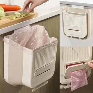 Foldable Kitchen Trash Can Space-Saving Hanging Bin for Cabinets Easy Access & Disposal Ideal for Food Scraps Festive Season Helper Essential Kitchen Tool