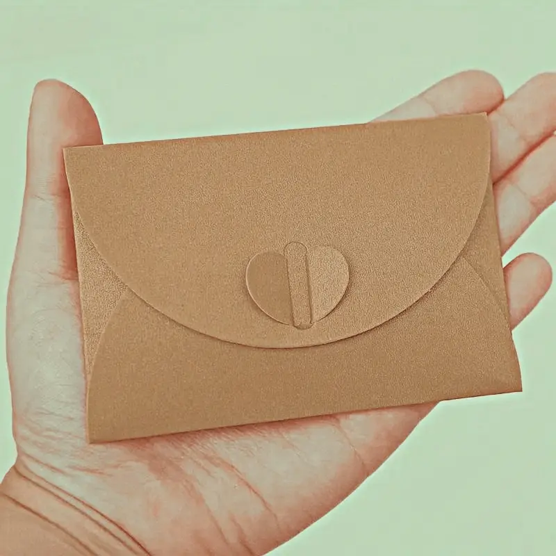 100pcs Pearl Hard Mini Envelopes with Blank Cards, Small Wedding Birthday Party Invitations, Handmade Blessing Cards for Valentine's Day