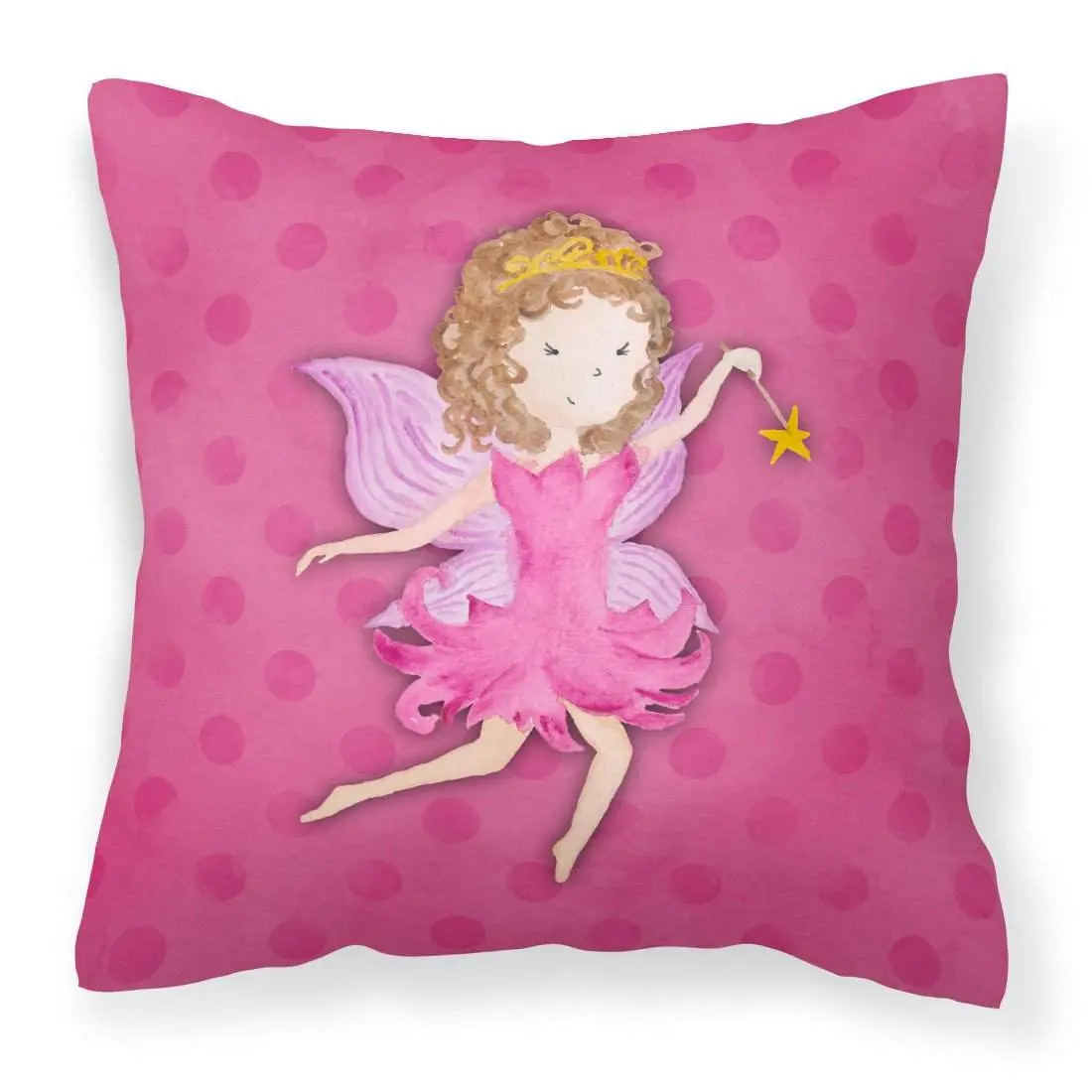 Fairy Princess Watercolor Print Decorative Pillow, Indoor Waterproof Fabric Cushion, Model BB7406PW1818, All Seasons