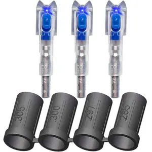 sntxmy 6-Pack Crossbow Lighted Nocks Blue with 4 Sizes .285/.297/.300/.305” Bushings Durable LED Arrow Nocks for Hunting Target Practice