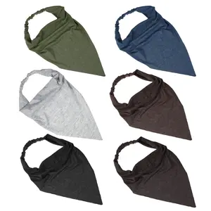 Unique Bargains Scarf Headbands, Triangle Bandana Elastic Scarf Headband, Head Scarf Hair Scarves for Women Girls, Head Kerchief for Hair Styling Decor, Solid Color, Black, Blue Etc