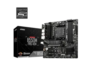 MSI B550M PRO-VDH Micro-ATX Motherboard - AMD AM4, Ryzen 5000/4000/3000 Ready, PCIe 4.0, Dual M.2, USB 3.2 Gen 1, 2.5G LAN, Realtek Audio