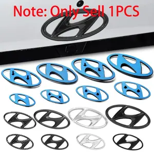 1pc For Tucson I40 ix25 ix35 Emblem Accent Elantra Santa fe Sonata  Car sticker Car Decorative Sticker Car trunk logo and front Bonnet Logo Trunk Cover Badge Hood Trunk Emblem logo