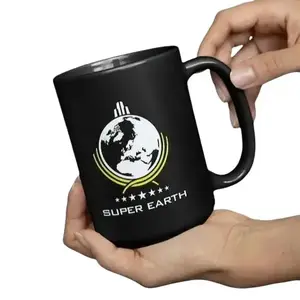 Super Earth Mug 11oz 15oz, Cup of Liber-Tea, Taste of Democracy, Birthday Gifts, Gifts for Him, Anniversary Gift, Gamers Gift Drinkware Tumbler