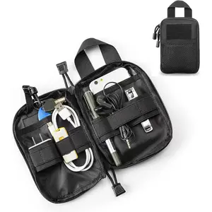 Tactical EDC Pocket Organizer, Mini Tool Storage Bag Nylon Molle Compatible Military Utility for Electronic Accessories, Aid Kits, Multitools, Tactical Accessories