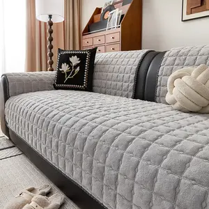 Modern Plaid Sofa Cover, Fashion Couch Protector, Non-Slip Durable, Soft Warm, Pet-Friendly, Universal Fit, All-Season Sofa Pad, Slipcovers for Couches and Sofas, Decorative Sofa Cover