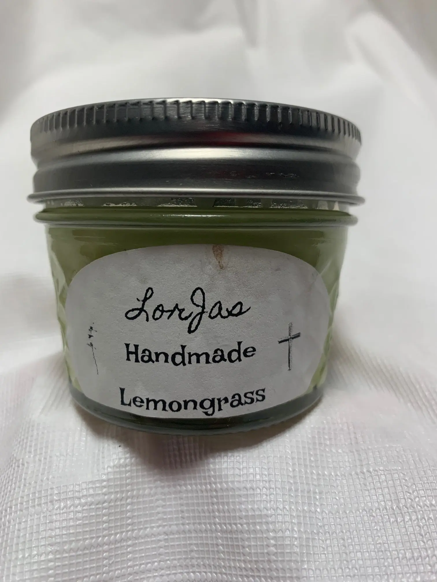 Lorjas Handmade Lemongrass Soy Candle - Organic Food-Grade Aromatherapy Gift for Relaxation & Calm