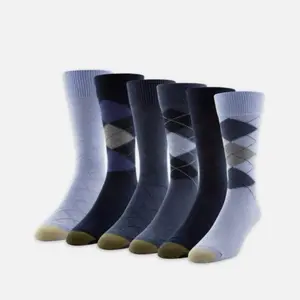 1)Men's Casual Argyle Crew Socks 6-Pair Pack Fits Shoe Size 6-12.5 Comfortable and Stylish 2) GoldToe Edition Mens Casual Rib Crew Socks Assorted, 6 Pack 3) 5 Pairs Men's Socks High-Quality Spring and AutumnThickened Breathable Boat Low