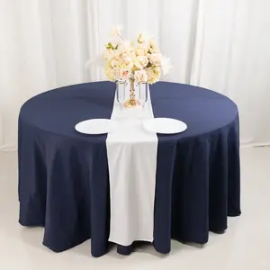 Scuba Polyester Table Runner 12"x108" White - Wrinkle-Free Table Linen for Events & Weddings