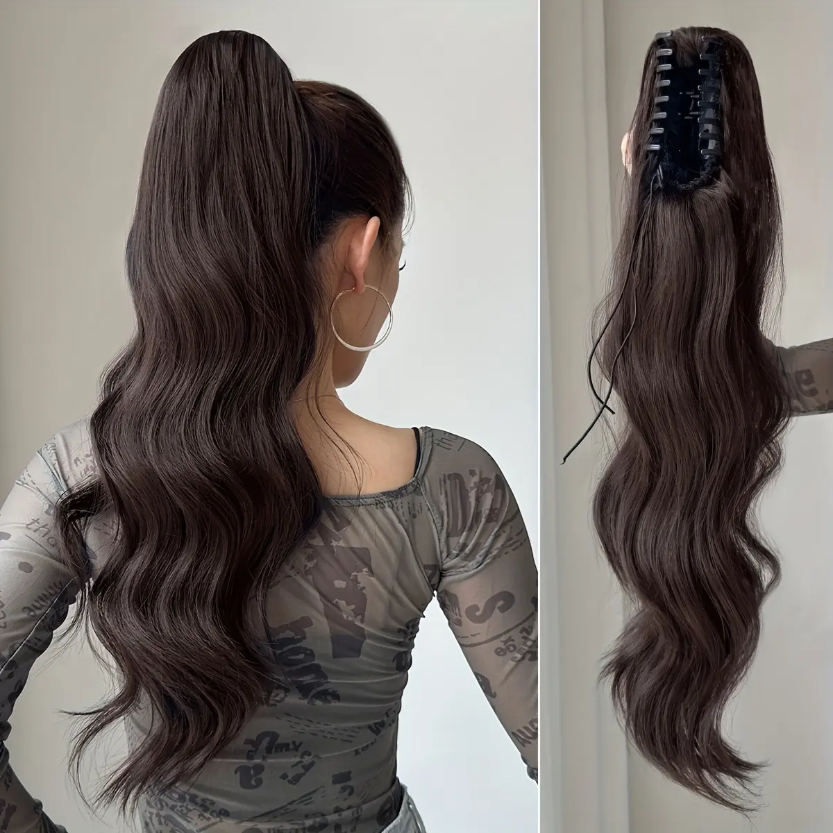 Claw Ponytail Long Curly Wavy Ponytail Extensions Synthetic Clip In Hair Extensions Elegant For Daily Use Hair Accessories Christmas Gift