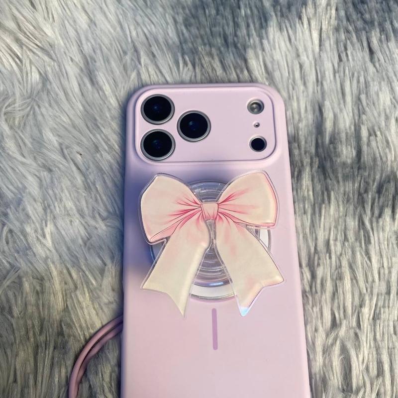 Pink Bow Magsafe Grip, Mangetic Popsocket, E Reader Grip Kindle Accessories, Girly Phone Holder