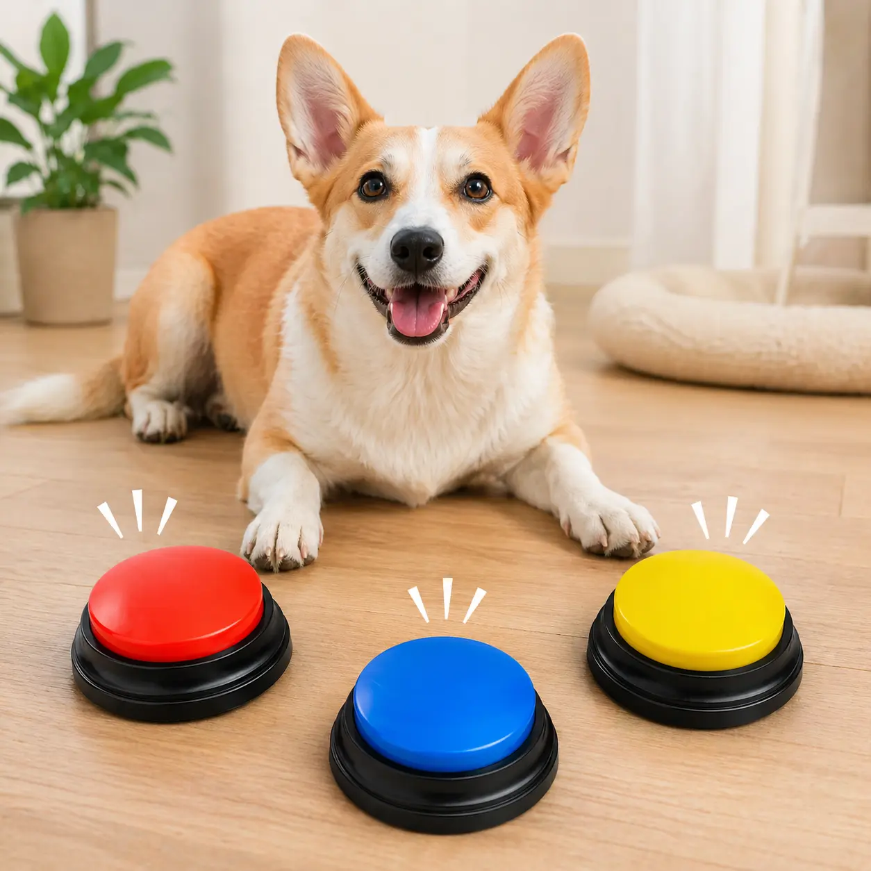 Recordable Dog Training Button Voice Recording Talking Pet Button Interactive Communication Toy for Dogs Cats Speech Training Button Easy Press Sound Button