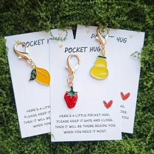 Charming Mini Fruit Keychains, Strawberry Lemon Pear Designs, Heartfelt Messages, Perfect Gift for Friends & Family, Party Favors