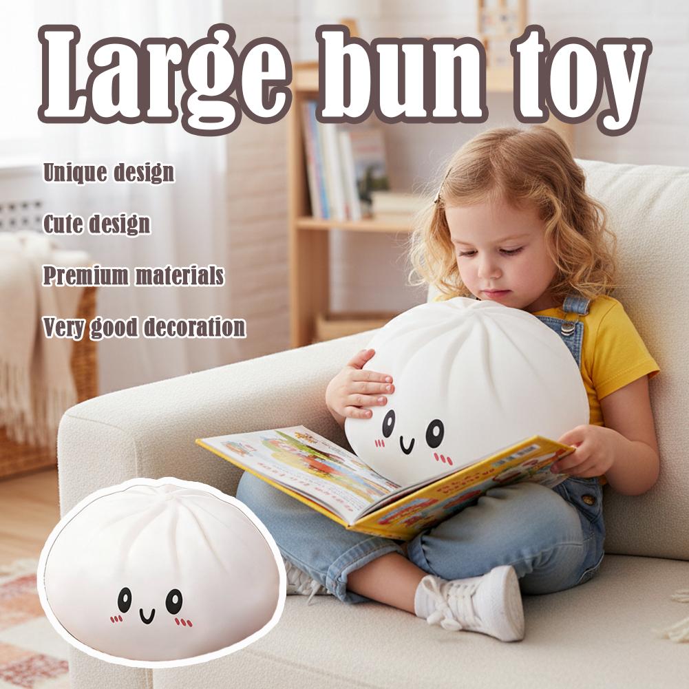 Large Dumpling Squishy Plush Toy Soft PET Stuffed Hug Pillow Adorable Steamer Design Home Decoration Stress Relief Toy for Kids
