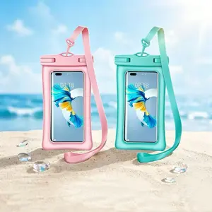 Floating Waterproof Phone Pouch with Fixed Lanyard, 7.2Inch Touch-Sensitive Clear Dry Bag, HD Shooting, Dustproof Sandproof, for Beach Swimming Diving Boating Outdoor, Summer Gift, Compatible with iPhone 11-17 Plus Pro Max