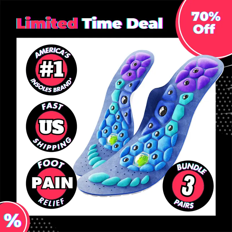 Akusoli 3 Pairs Reduces Foot Pain & Standing Fatigue, 220+ lbs Plantar Fasciitis Arch Supporting Insoles for Men & Women, Shock Absorbing Insoles for Running, Orthotic Flat Feet Insole, Memory Foam Technology, Japanese Acupuncture-Inspired Design