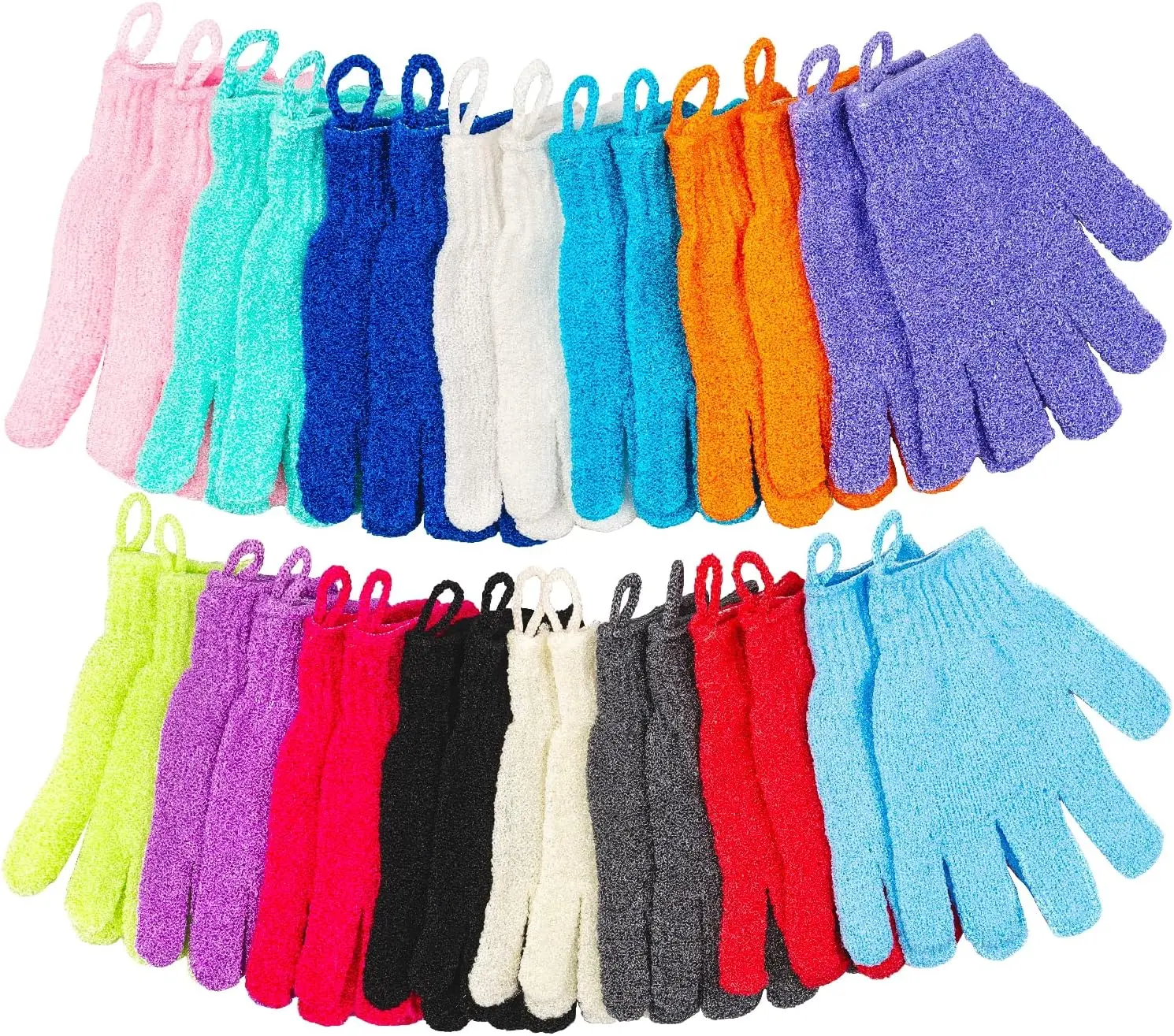 1 Pc Exfoliating Gloves for Shower, 15 Colors Body Exfoliator Glove with Hanging Loop, Scrub Exfoliate Glove Mitt Bath Face Spa Hand Scrubber Wash Deep Scrubbing Dead Skin for Women Men, by Aisuly Personal