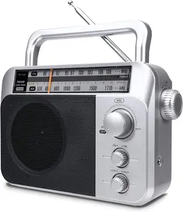 TR604 AM FM Radio Portable Transistor Analog Radio with 3.5mm Earphone Jack  Operated Boombox by 3 D Cell  or AC Power (, AM FM)