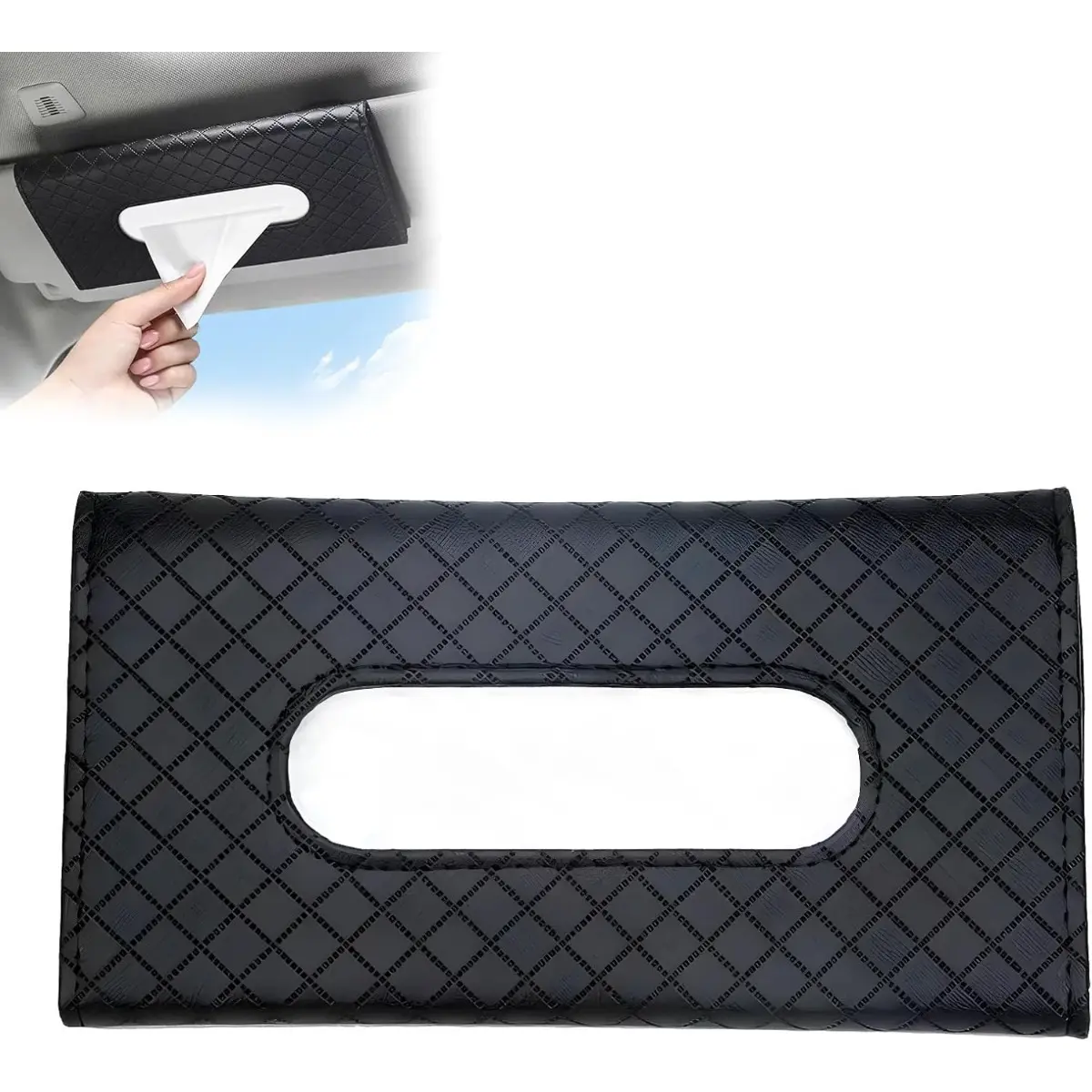 Car Visor Tissue Box, Sun Visor Napkin Holder, Rear Seat Tissue Box, High-end Car Tissue Box, Suitable for Sedans/trucks/SUVs, Ergonomic Design, Easy Installation.