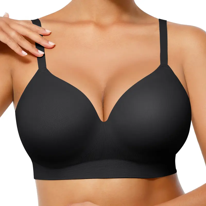FeelinGirl Wireless Push Up Bra for Women, Seamless Comfort Bralettes No Underwire Supportive Full Coverage