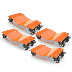 [FLASH SALE] Garvee Heavy Duty Car Wheel Dolly Set, 8000lbs Capacity, Set of 4, Car Tire Moving Cart for Cars, Trucks, Motorcycles, Boats, Orange