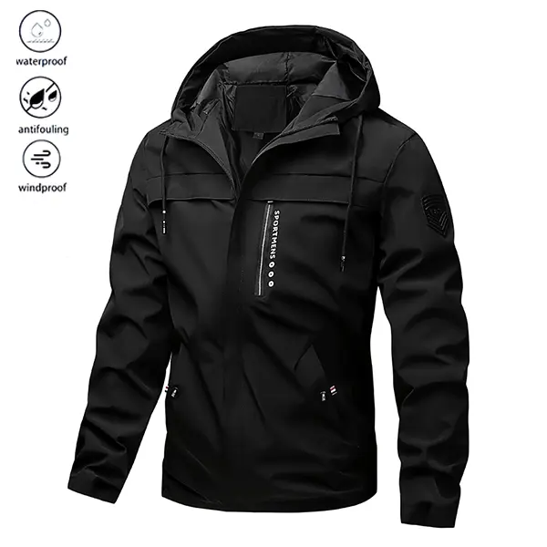 Men's spring and autumn casual tooling jacket, light and practical multi-pocket design, light and thin fabric, hooded, pocket, simple and comfortable wearing experience, men's coat hooded top, solid color coat, men's fashion Long Sleeve Sportswear