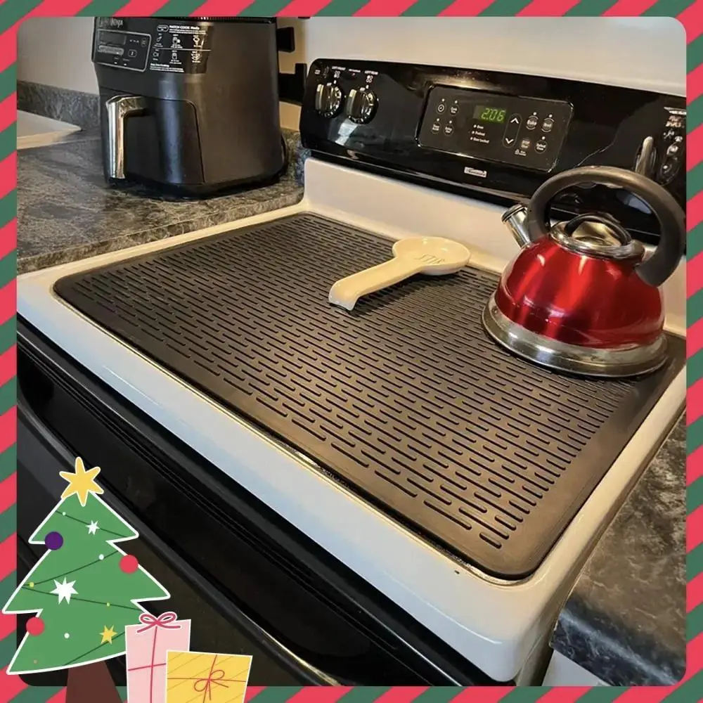 Silicone Stove Mat, 1 Count Sink Mat, Electric Stove Top Cover, Electronic Stove Heat Insulation Mat, Square Drying Mat, Kitchen Items