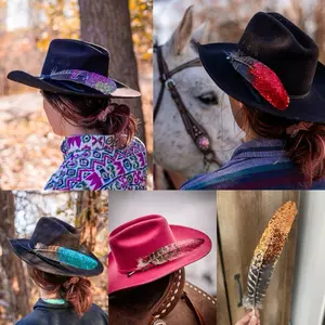 Dazzle Cowgirl Hat Feather, Western Rodeo Cowgirl Hat