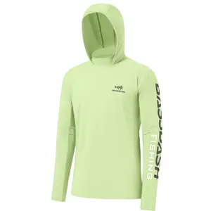 Bassdash UPF 50+ Men’s UV Sun Protection Long Sleeve Hooded Fishing Shirts Athletic Sports Clothing Lightweight Compression Activewear