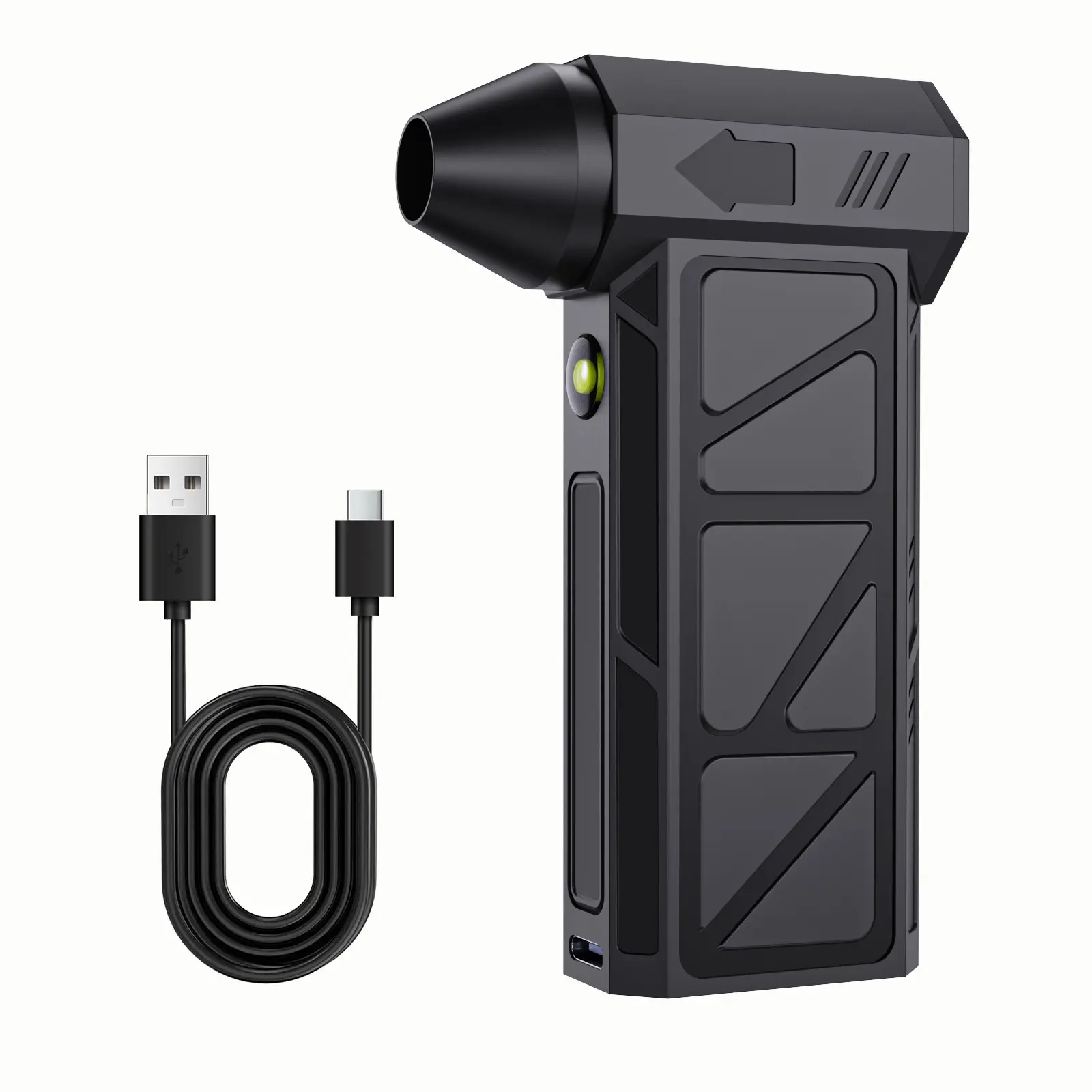 Compressed Air Dust Blower, 130000 Rpm Electric Air Duster, Rechargeable Wireless Hairdryer, 4 Turbine Fan Settings, Ideal for Keyboard PC Car Home Outdoor Use, Portable Handheld Cordless Blower