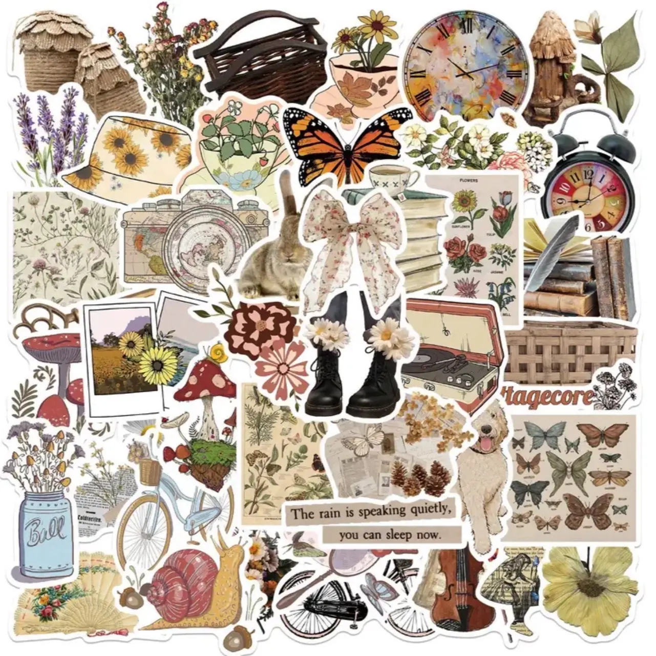 50pcs Vintage Stickers Graffiti Stickers For Suitcases Mobile Phone Cases Laptop Helmet Skateboard Waterproof Decorative Stickers