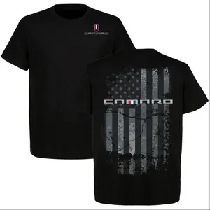Camaro "Distressed American Flag" Muscle T-Shirt, Classic Muscle Car Tee, Great for Car Enthusiasts, Full Size, Full Color