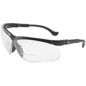 Uvex Genesis Readers Safety Glasses Black Frame with Clear Bifocal Ultra-Dura Lens
